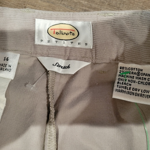 Talbots Petite Strech 14 Gray Corduroy Pants - Picture 10 of 16